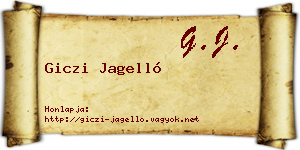 Giczi Jagelló névjegykártya